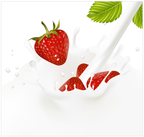 Red ripe strawberry - Vector, Image