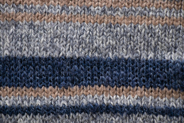 striped knitted fabric as background - Photo, Image