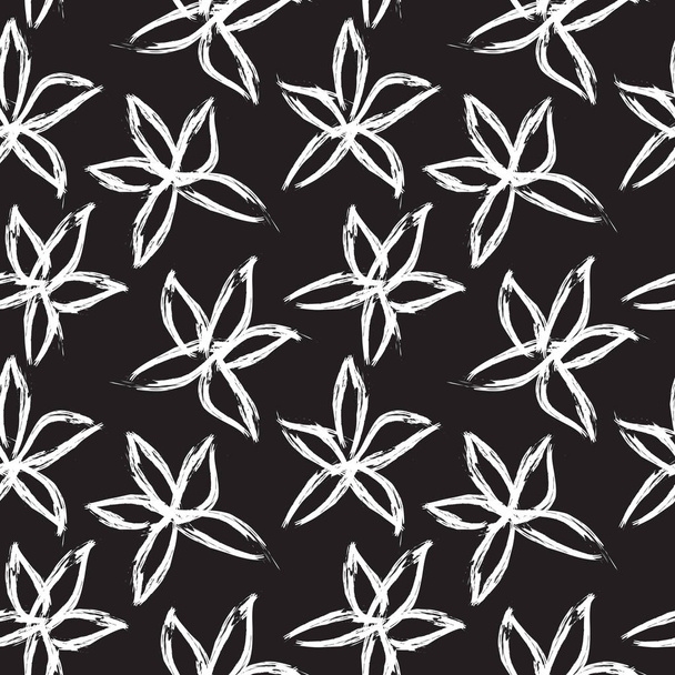 Αφηρημένο πινέλο προσκρούει Floral Seamless μοτίβο - Διάνυσμα, εικόνα
