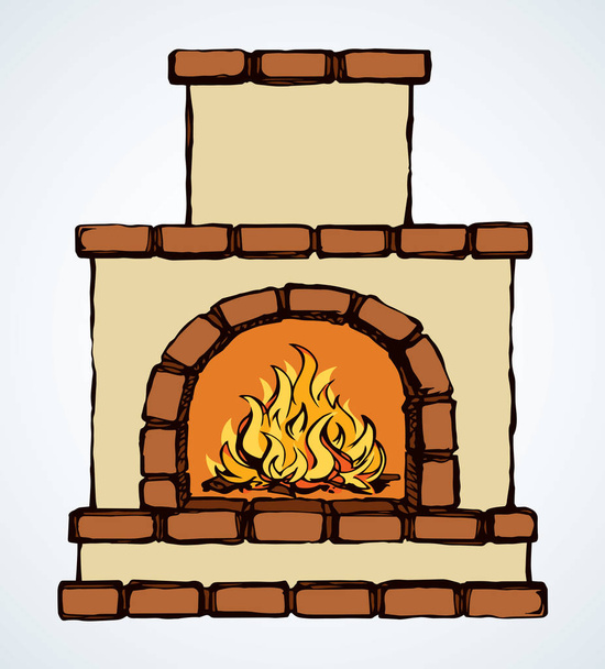 Old Russian stove. Vector drawing - Vector, Image