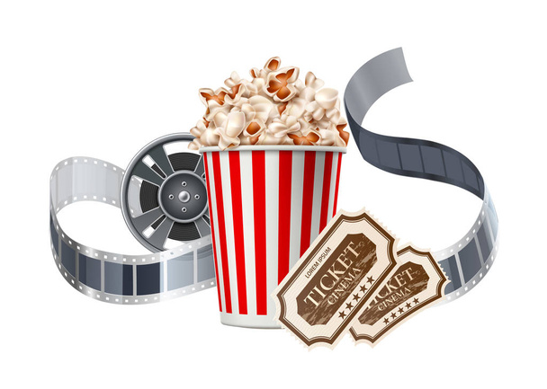 Vektorový film film plakát popcorn tape tickers - Vektor, obrázek