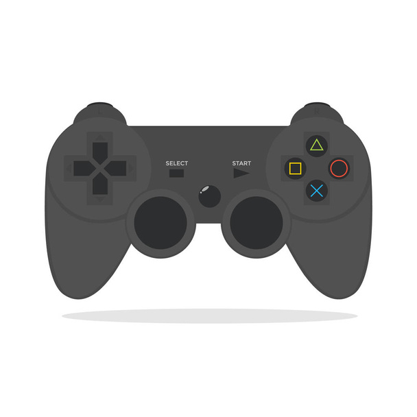 Вектор черного джойстика на белом фоне. Black Joystick PlayStation
 - Вектор,изображение