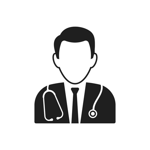 Illustrazione vettoriale di semplice icona del medico su sfondo bianco. Isolato
. - Vettoriali, immagini