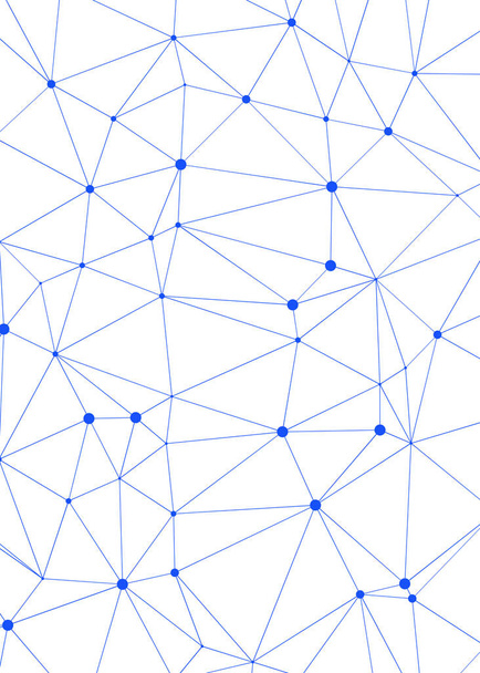 abstraktní polygonální nízkopoly vzor s připojenými liniemi a tečkami na bílém pozadí - Vektor, obrázek