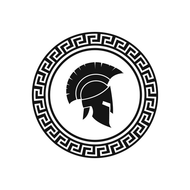 Ilustración vectorial del icono del casco espartano. Diseño plano. Aislado
. - Vector, imagen