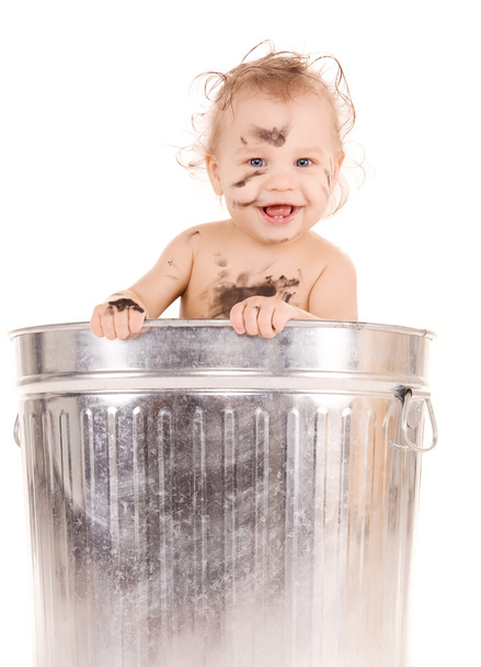Baby in trash can - Fotó, kép