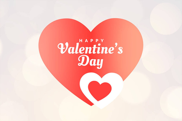 creative happy valentines day hearts greeting card design - Vector, imagen