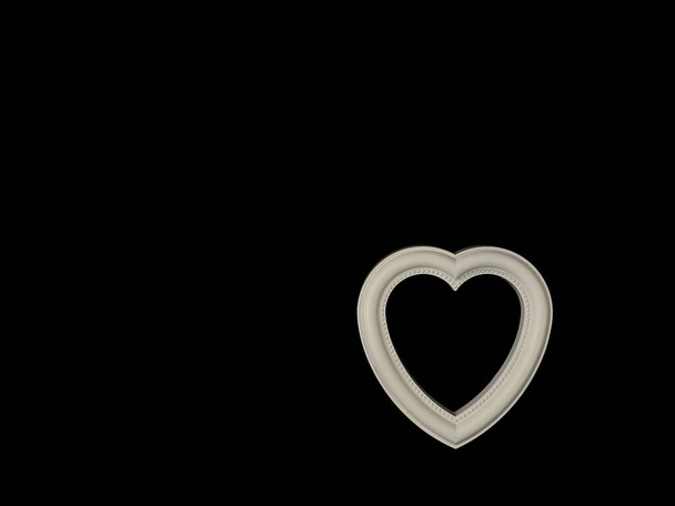 Heart with a door handle on a black background. The white heart opens with a hand. Concept: closed heart. - Photo, Image