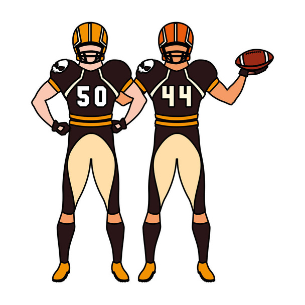team of players american football , sportsmen with uniform - Vector, Image