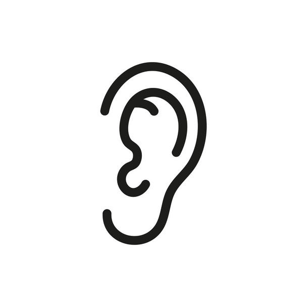 Vector illstration of ear icon. Outline design. Isolated. - Vector, Image