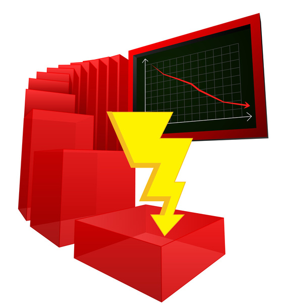 thunder bolt strike to unpleasant business results vector - Vector, Image