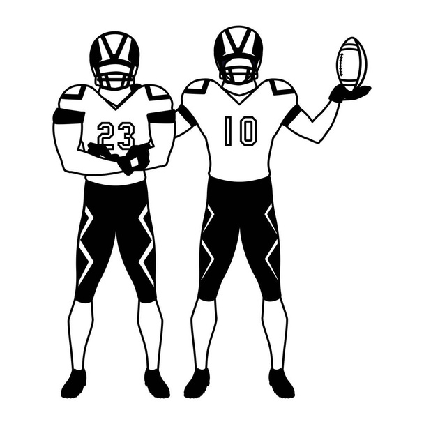 équipe de joueurs football américain, les sportifs avec uniforme
 - Vecteur, image