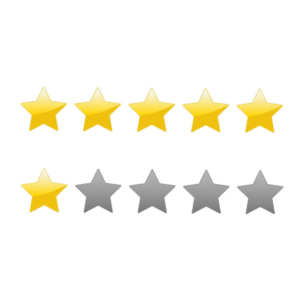 Vector illstration of 5 star rating on white background. Isolated. - Vector, afbeelding