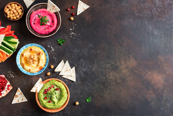 Colorful Hummus Set - Valokuva, kuva