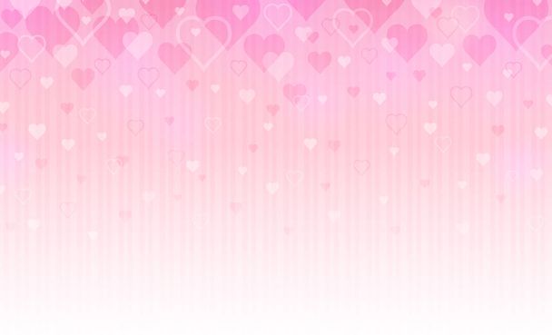 Pink banner with valentines hearts. Valentines greeting banner. Horizontal holiday background, headers, posters, cards, website. Vector illustration - Διάνυσμα, εικόνα