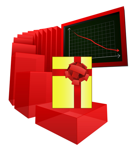 klesající úroveň dárek nákupní analýza vektoru - Vektor, obrázek