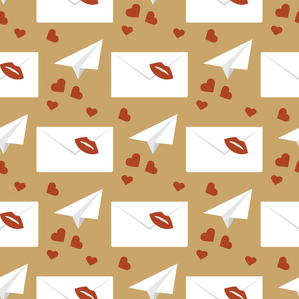 Vector seamless pattern Valentine's Day Letter - Vector, Image