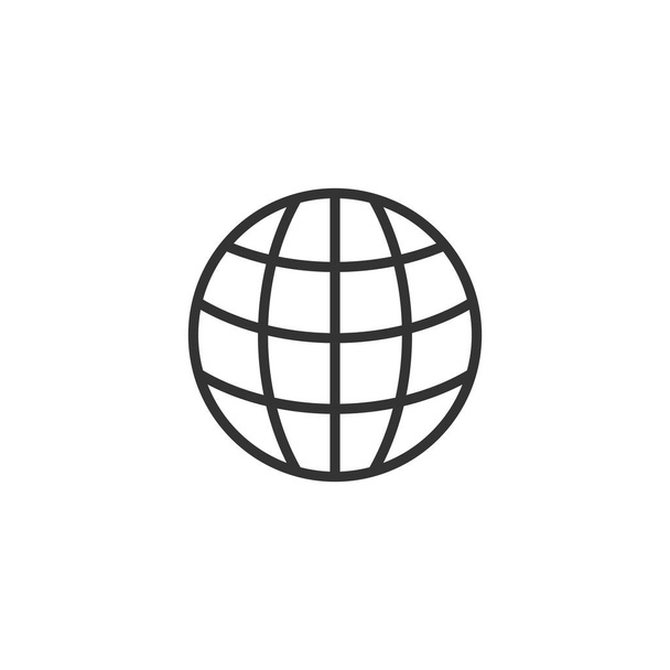 Earth planet icon in flat style. Globe geographic vector illustr - Vector, Image