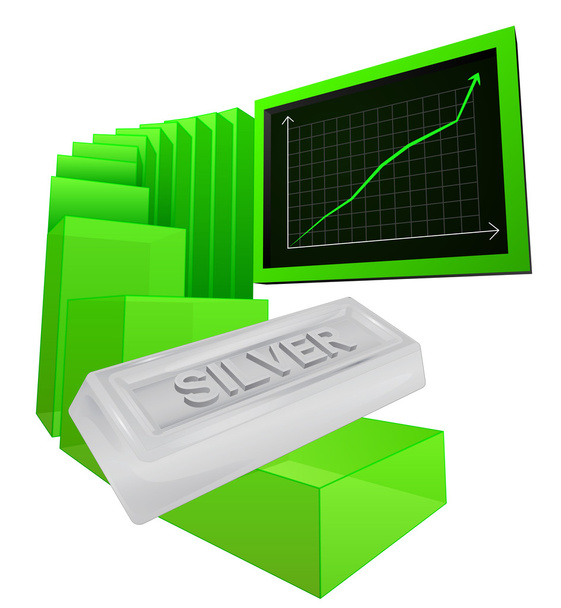 positive business graph of silver goods vector - Vector, Image