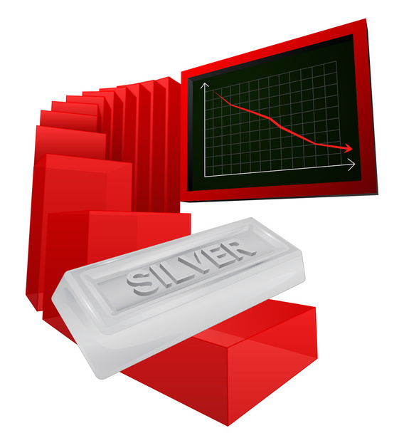 negativní obchodní graf stříbrné zboží vektoru - Vektor, obrázek