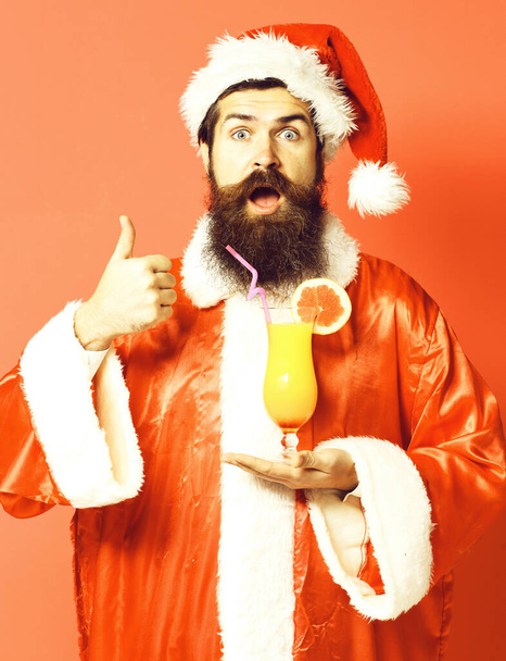 handsome bearded santa claus man with long beard - Valokuva, kuva