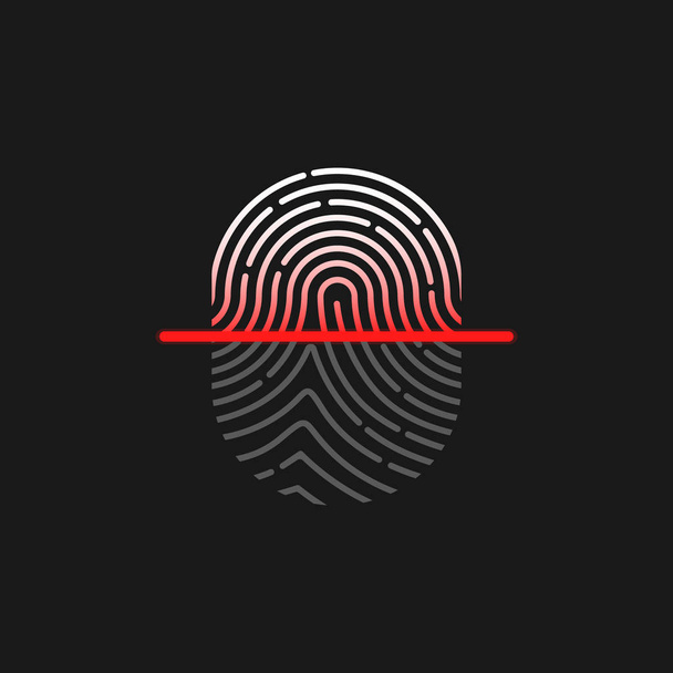 Vector illstration of fingerprint scanning. Isolated. EPS10. - Vector, Image