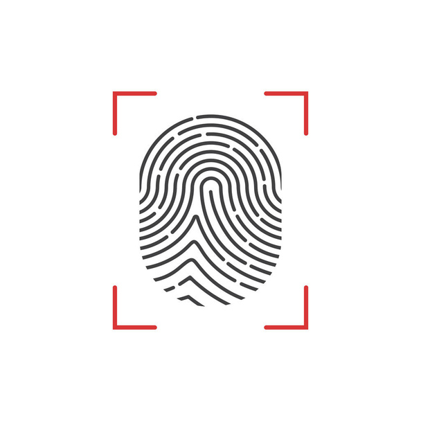 Vector illstration of fingerprint icon. Flat design. Isolated. - Vector, Image