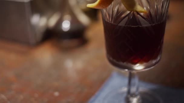 Process of making alcohol cocktail, slow motion, shallow depth of field - Materiaali, video