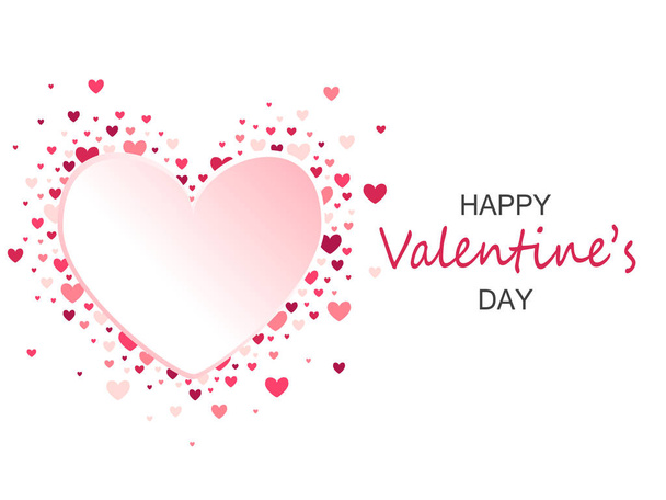 Heart shape vector pink hearts. Valentine's day greeting card. - ベクター画像