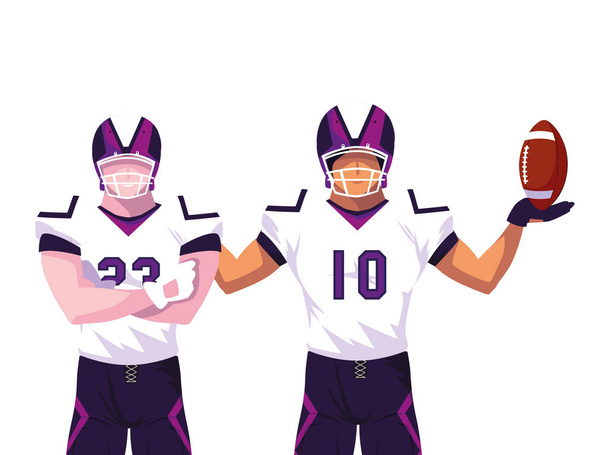 team of players american football , sportsmen with uniform - Vector, Image