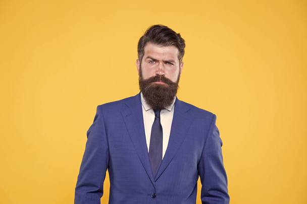 real estate. confident and serious male. serious intentions. businessman formal suit. handsome bearded man ceo. successful and charismatic boss. leadership concept. improve yourself in business - Photo, Image