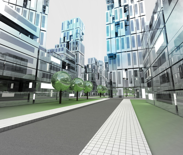 nouvelle visualisation moderne de la ville du futur
 - Photo, image