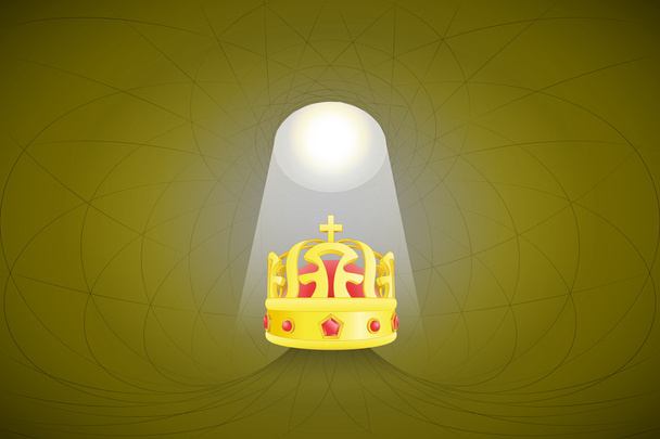 niebiańskie miejsce z wiązki światła podkreśla królewskiej korony wektor - Wektor, obraz