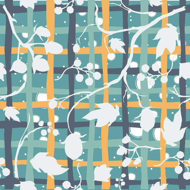 Floral Pattern on Blue.Terracotta Floral Abstract Seamless Pattern. Modern Digital Design - ベクター画像