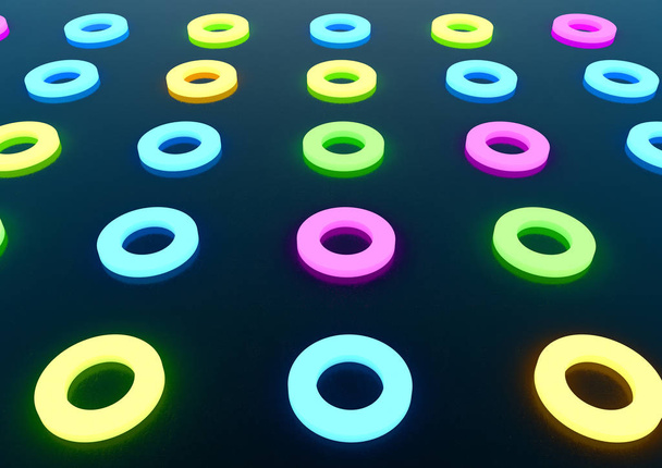 Glowing colourful circles texture background - 写真・画像