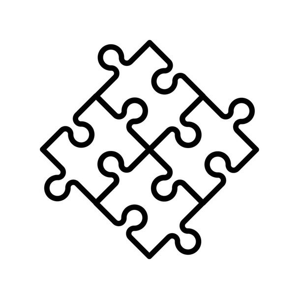 Ícone compatível com quebra-cabeça em estilo plano. Jigsaw acordo vetor ilustração sobre fundo isolado branco. Conceito de negócio solução de cooperação. - Vetor, Imagem