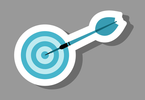 Target en dart pijl pictogram dat prestaties en victo symboliseert - Vector, afbeelding