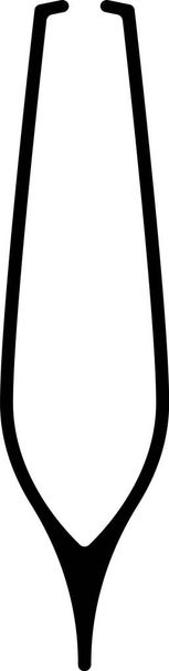 Černá ikona pinzety s obočím izolovaná na bílém pozadí. Kosmetické pinzety na zarostlé vlasy. Vektorová ilustrace - Vektor, obrázek