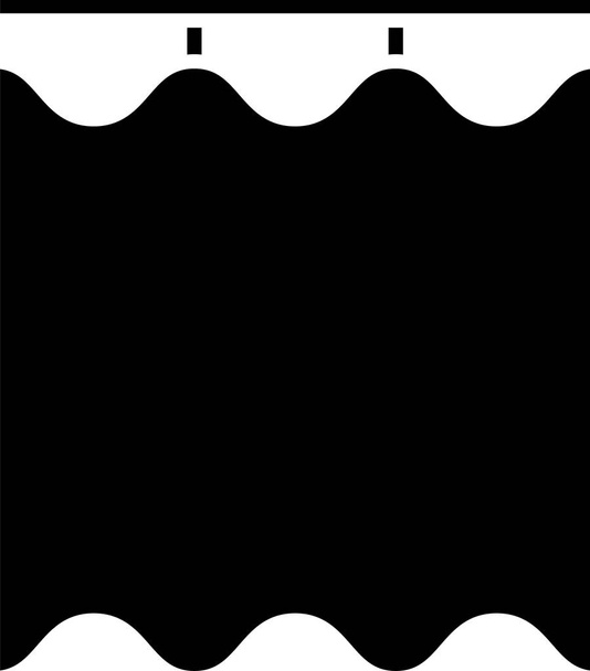 Ícone de cortinas pretas isolado no fundo branco. Ilustração vetorial
 - Vetor, Imagem
