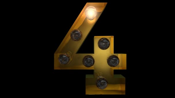 Lettere animate della lampadina dell'oro con 4 animazioni lampeggianti differenti che possono essere loop e un canale alfa separato 4
 - Filmati, video