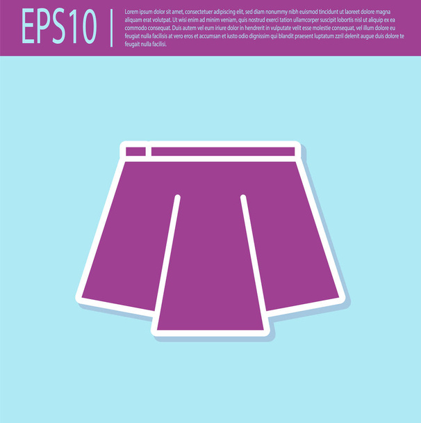 Retro purple Skirt icon isolated on turquoise background. Vector Illustration - Vector, Image