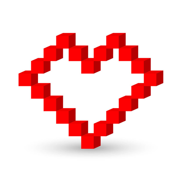 Heart icon, Valentines Day symbol, graphic design template, vector illustration - Wektor, obraz