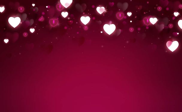 Valentinstag oder Hochzeitseinladung Dekoration. Herzform und Bokeh-Hintergrund - Vektor, Bild