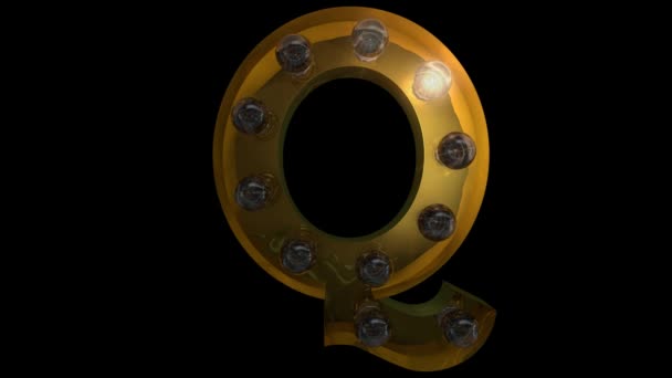 Анімовані літери золотої лампи з 4 різними блимаючими анімаціями, які можуть бути на петлі і окремий альфа-канал Q
 - Кадри, відео