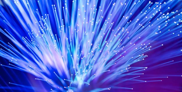 Fiber optics cable with lights abstract background - Photo, Image