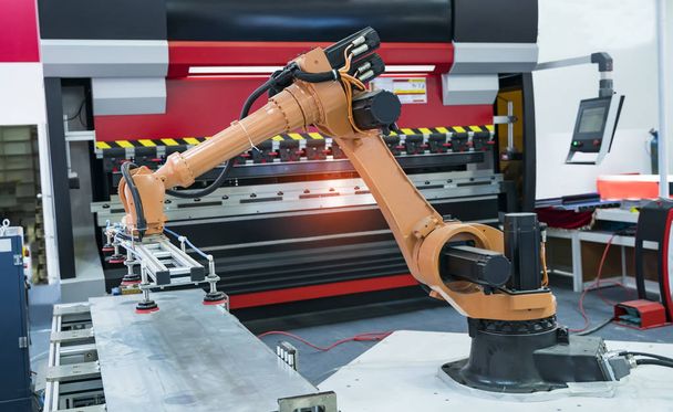 robot kar dolgozik okosan a termelési részleg művészeti - Fotó, kép
