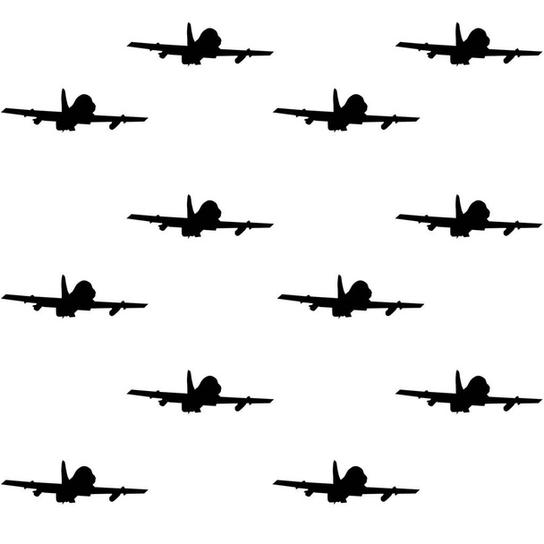 Military fighter jet seamless pattern - Vector, Image