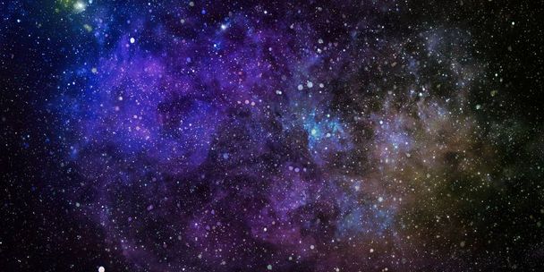 Céu noturno escuro cheio de estrelas. A nebulosa no espaço sideral
. - Foto, Imagem