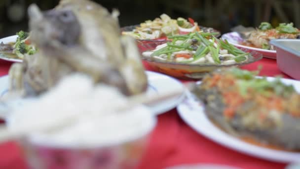 Alimentos preparados para el pago de los aguardientes ancestrales durante el año nuevo chino
. - Imágenes, Vídeo