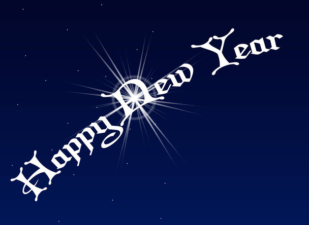 Feliz Año Nuevo con la estrella más brillante
 - Vector, Imagen
